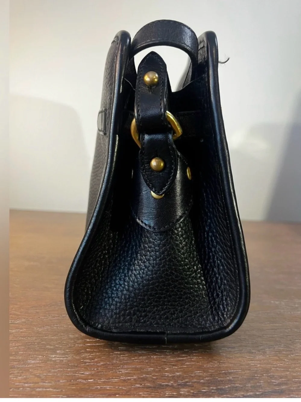 Vintage Dooney & Bourke AWL Black Pebbled Leather Crossbody USA Black Duck